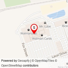 Walmart Intimate on Fox Street, Oshawa Ontario - location map
