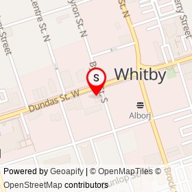 Captain George's Fish & Chips on Dundas Street West, Whitby Ontario - location map