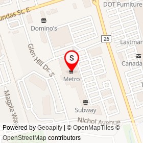 Metro on Glen Hill Drive South, Whitby Ontario - location map