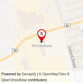 Tim Hortons on Wentworth Street West, Oshawa Ontario - location map