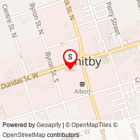 The Food and Art Cafe on Dundas Street West, Whitby Ontario - location map