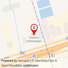 Owasco Volkswagen on Champlain Avenue, Whitby Ontario - location map