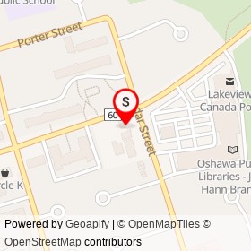 Esso on Wentworth Street West, Oshawa Ontario - location map