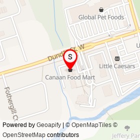 Canaan Food Mart on White Oaks Court, Whitby Ontario - location map