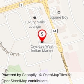 Crys-Lee West Indian Market on Gardiner Drive, Ajax Ontario - location map