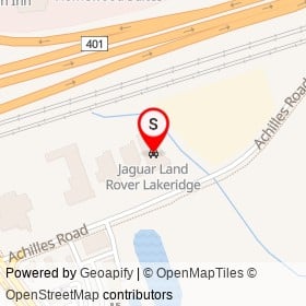 Jaguar Land Rover Lakeridge on Achilles Road, Ajax Ontario - location map