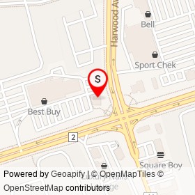 Kelsey's on Kingston Road West, Ajax Ontario - location map