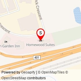 Homewood Suites on Beck Crescent, Ajax Ontario - location map