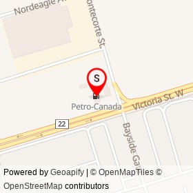 Petro-Canada on Victoria Street West, Whitby Ontario - location map