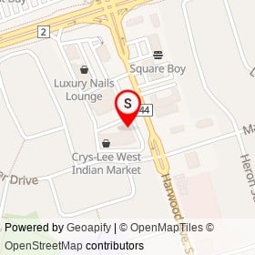 Pizza Nova on Harwood Avenue South, Ajax Ontario - location map