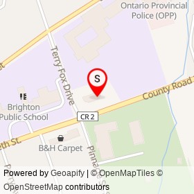 Brighton Laundromat on County Road 2, Brighton Ontario - location map