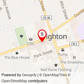 Dragonfly on Main Street, Brighton Ontario - location map