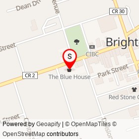 The Blue House on Main Street, Brighton Ontario - location map