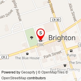 CIBC on Proctor Street, Brighton Ontario - location map