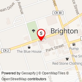 Lighthouse Books on Main Street, Brighton Ontario - location map