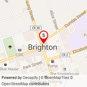 Rosie's on Dundas Street, Brighton Ontario - location map