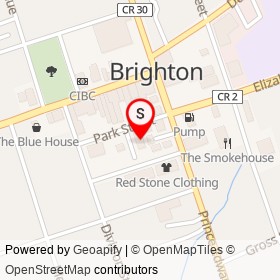 LCBO on Park Street, Brighton Ontario - location map