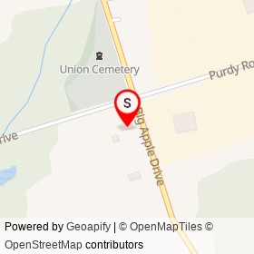 Ultramar on Big Apple Drive, Cramahe Ontario - location map