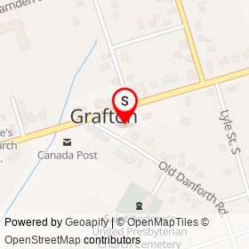 Grafton Gas & Variety Store on Old Danforth Road, Alnwick/Haldimand Ontario - location map
