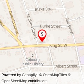 Marie Dressler House on King Street West, Cobourg Ontario - location map