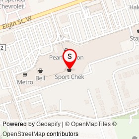 Sport Chek on Elgin Street West, Cobourg Ontario - location map