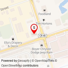 Vandermeer Toyota on Elgin Street West, Cobourg Ontario - location map
