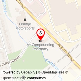 A+ Compounding Pharmacy on William Street, Cobourg Ontario - location map