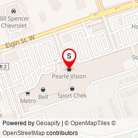 Pearle Vision on Elgin Street West, Cobourg Ontario - location map