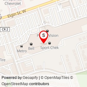 Chelser's Shoes on Elgin Street West, Cobourg Ontario - location map