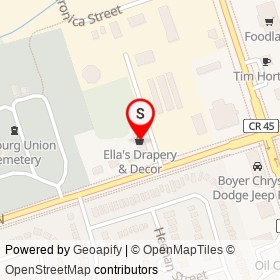 Ella's Drapery & Decor on Elgin Street West, Cobourg Ontario - location map