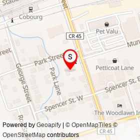 Justin’s Pet Store on Division Street, Cobourg Ontario - location map