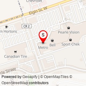Metro on Elgin Street West, Cobourg Ontario - location map