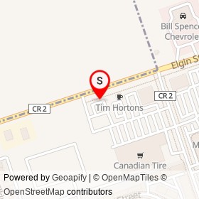 Canadian Tire on Elgin Street West, Cobourg Ontario - location map
