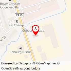 Cobourg Honda on Division Street, Cobourg Ontario - location map