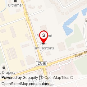 Tim Hortons on Division Street, Cobourg Ontario - location map