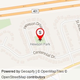 Hewson Park on , Port Hope Ontario - location map