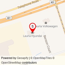 Lauria Hyundai on Benson Court, Port Hope Ontario - location map