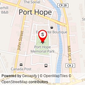 Port Hope Memorial Park on , Port Hope Ontario - location map