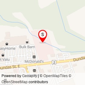 The Park Motel on Dundas Street East, Quinte West Ontario - location map