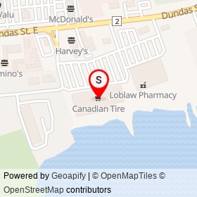 Canadian Tire on Bay Street, Quinte West Ontario - location map