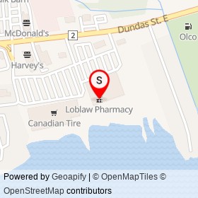 Loblaw Pharmacy on Dundas Street East, Quinte West Ontario - location map