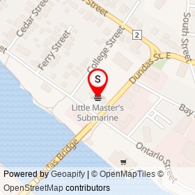 Little Master's Submarine on Dundas Street East, Quinte West Ontario - location map
