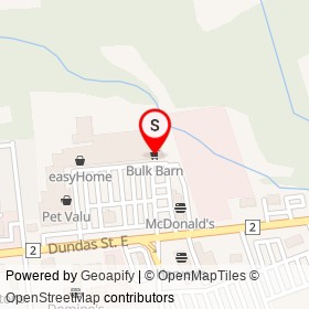 Bulk Barn on Dundas Street East, Quinte West Ontario - location map