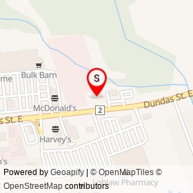 Dapp's on Dundas Street East, Quinte West Ontario - location map