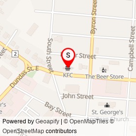 KFC on Dundas Street East, Quinte West Ontario - location map