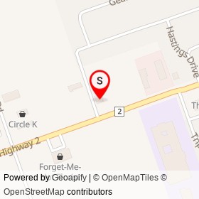 Tim Hortons on Highway 2, Quinte West Ontario - location map