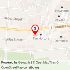 Boston Pizza on Dundas Street East, Quinte West Ontario - location map