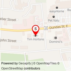 Tim Hortons on Dundas Street East, Quinte West Ontario - location map