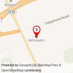 McDonald's on Telephone Road, Brighton Ontario - location map