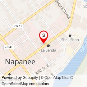 Lio's Barber Shop on Dundas Street East, Napanee Ontario - location map